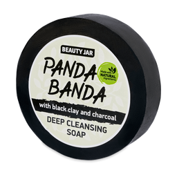 Очищувальне мило Beauty Jar Panda Banda, з чорною глиною і деревним вугіллям, 80 г
