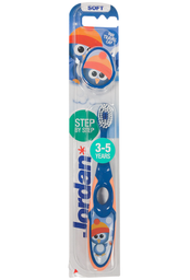 Дитяча зубна щітка Jordan Step 2, 3 - 5 років, м'яка, синій з помаранчевим