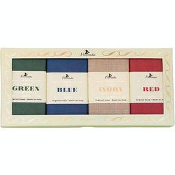Набір мила Італійські тканини, зелене, синє, слонова кістка, червоне, 800 г (4 шт. х 200 г)