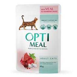 Влажный корм для кошек Optimeal, телятина в клюквенном соусе, 85 г (B2711002)