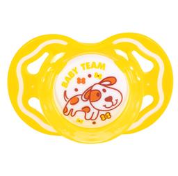 Пустышка силиконовая Baby Team, классическая, 6+ мес., желтый (3014_желтый)