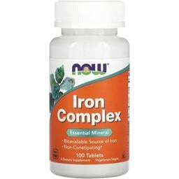 Комплекс железа Now Foods Iron Complex 100 таблеток