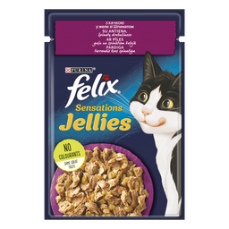 Влажный корм для кошек Felix Sensations, с уткой и шпинатом, 85 г