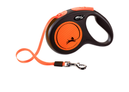Поводок-рулетка Flexi Neon M, для собак до 25 кг, лента 5 м, оранжевый (CL21T5.251.S NEOOR)