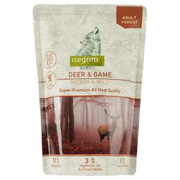 Вологий корм для собак Isegrim Pouch Roots Deer & Game Оленіна та дичина з коренем петрушки та сафлоровою олією, 410 г