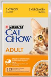 Влажный корм для кошек Cat Chow Adult, нежные кусочки в желе, с курицей и цуккини, 85 г