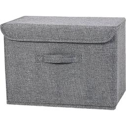 Ящик для хранения с крышкой МВМ My Home XL текстильный, 500х350х310 мм, серый (TH-07 XL GRAY)