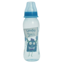 Пляшечка для годування Lindo, вигнута, 250 мл, блакитний (Li 134 гол)