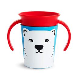 Чашка непроливная Munchkin Miracle 360 WildLove Белый медведь, 177 мл, Красный (051776)