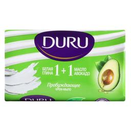 Туалетне мило Duru 1+1 З білою глиною та олією авокадо, 80г