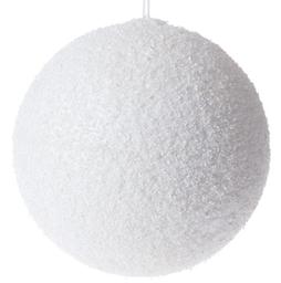 Рождественский шар с глиттером Lefard, белый, 20 см (681-008)