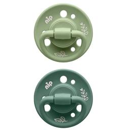 Кругла пустушка Nip Зелена серія Вишенька, від 6 міс., зелений-салатовий, 2 шт. (91013_02)