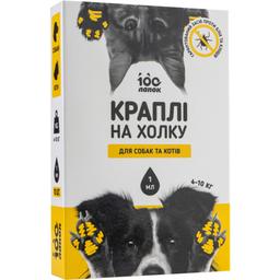 Капли на холку Vitomax 100 Лапок противопаразитарные, для кошек и собак 4-10 кг, 1 мл, 10 пипеток