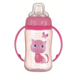 Кружка тренировочная Canpol babies Cute Animals Котик, 320 мл, розовый (56/512_pin)