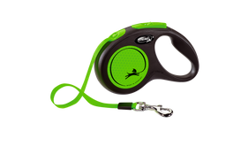 Повідець-рулетка Flexi Neon S, для собак до 15 кг, стрічка 5 м, зелений (CL11T5.251.S NEOG)