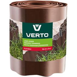 Лента газонная Verto, бордюрная, волнистая, 15 см x 9 м, коричневая (15G514)