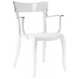Кресло Papatya Hera-K, белое сиденье, верх прозрачный (289993)