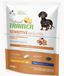 Монопротеиновый сухой корм для собак с чувствительным пищеварением Natural Trainer Dog Sensitive Adult Mini, лосось, 800 г