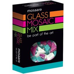 Скляна мозаїка Mosaaro Mosaic mix: white, turquoise, glitter purple (MA5004)