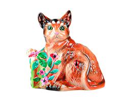 Скарбничка Lefard Кіт з подарунком, 18 см, коричневий (36-280)