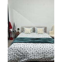 Комплект постельного белья Ecotton двуспальный 15491 Снежинка на белом (24262)