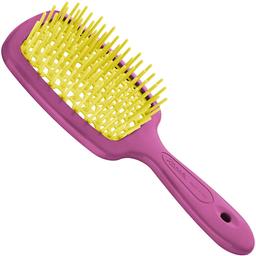 Щетка для волос Janeke Small Superbrush, 17,5х7 см, розовая с желтым