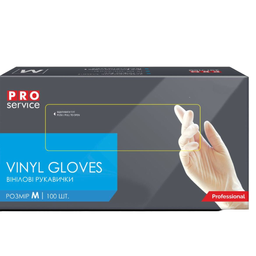 Перчатки виниловые PRO service Professional, размер М, 100 шт. (17201100)