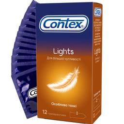 Презервативи латексні Contex Lights з силіконовою змазкою, особливо тонкі, 12 шт. (3004638)
