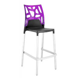 Барный стул Papatya X-Treme Ego-Rock, серый с фиолетовым (4820128120253)