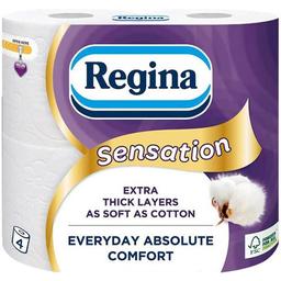 Туалетний папір Regina Cotton FSC Біла бавовна тришаровий 4 рулони