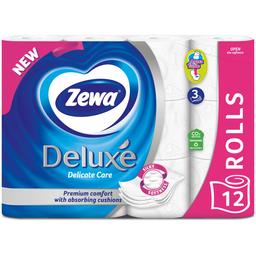 Туалетная бумага Zewa Deluxe, трехслойная, белый, 12 рулонов