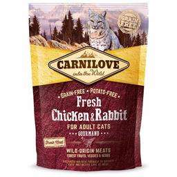 Сухой корм для взрослых кошек Carnilove Fresh Chicken & Rabbit for Adult cats, с курицей и кроликом, 0,4 кг