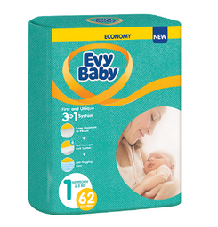 Подгузники Evy Baby 1 (2-5 кг), 62 шт.