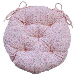 Круглая подушка для стула Прованс Bella d-40, витраж, розовый (13570)