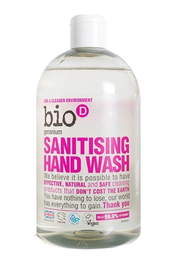Органическое дезинфицирующее жидкое мыло Bio-D Sanitising Hand Wash Geranium, с натуральным эфирным маслом герани, 500 мл
