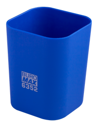 Стакан для канцелярских принадлежностей Buromax Rubber Touch, синий (BM.6352-02)