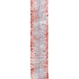 Мішура Novogod'ko 7.5 см 2 м срібло з червоними кінчиками (980443)