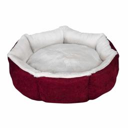 Лежак для животных Milord Cupcake, круглый, бордовый с серым, размер S (VR09//3596)