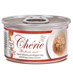 Вологий корм для котів Cherie Signature Gravy Mix Tuna&Shrimp, зі шматочками тунця та креветок у соусі, 80 г (CHS14305)