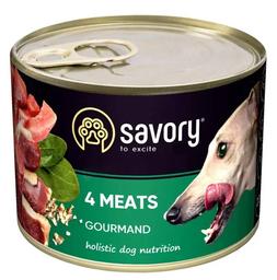 Вологий корм для дорослих собак всіх порід Savory Dog Gourmand, 4 м'яса, 200 г