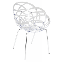Крісло Papatya Flora-ML, прозоре сидіння, ніжки хром (286374)