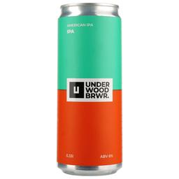 Пиво Underwood Brewery IPA, светлое, 6%, ж/б, 0,33 л (870725)