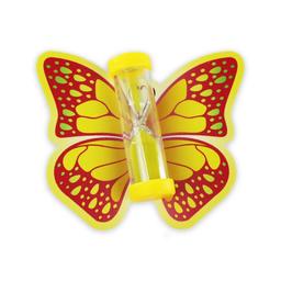 Пісочний годинник на присосці Склоприлад Чистимо зубки три хвилини Метелик, червоний (404626)
