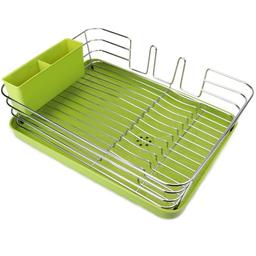 Сушарка для посуду МВМ My Home, з органайзером, зелений (DR-02 GREEN)
