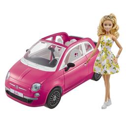 Набор с куклой Barbie Fiat 500, розовый (GXR57)