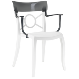 Кресло Papatya Opera-K, сиденье белое, верх прозрачно-дымчатый (288941)