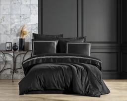 Комплект постельного белья Dantela Vita Nuans siyah сатин с вышивкой евро черный (svt-2000022321556)