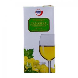 Вино Повна Чарка Тамянка Черноморская, белое полусладкое, 9-12%, 1 л (593294)