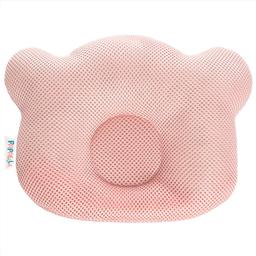 Подушка для немовлят ортопедична Papaella Ведмедик, діаметр 8 см, пудровий (8-32377)