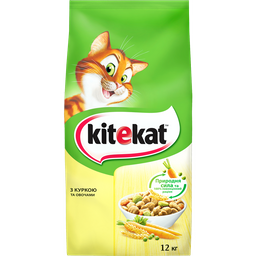 Сухий корм для котів Kitekat, курка з овочами, 12 кг